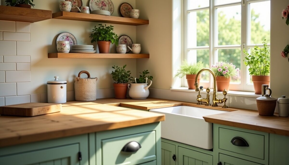 Cuisine style cottage anglais : guide des couleurs, codes et budget pour une ambiance réussie